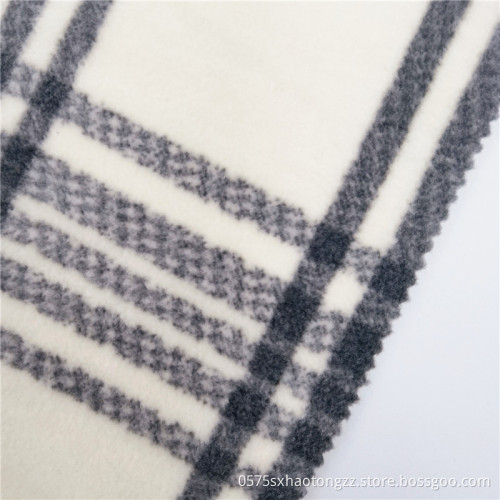 100% Polyester Checked Printed Polar Fleece Clothes Fabric